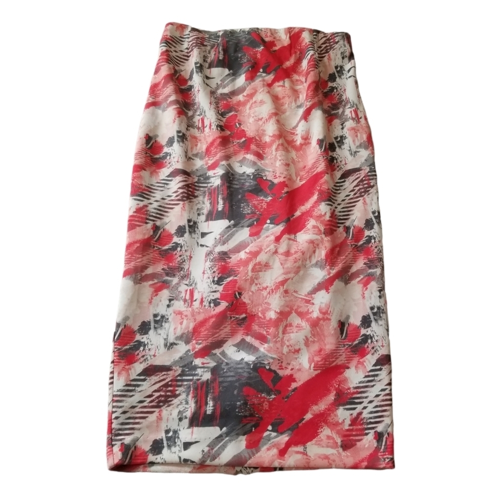 Stork & Babe Abstract Red and Black Women's Size Small Maternity Skirt